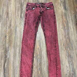 Social Collision Red Jeans - Women's Size 28"x32" - Slim Fit, Low Rise Waist